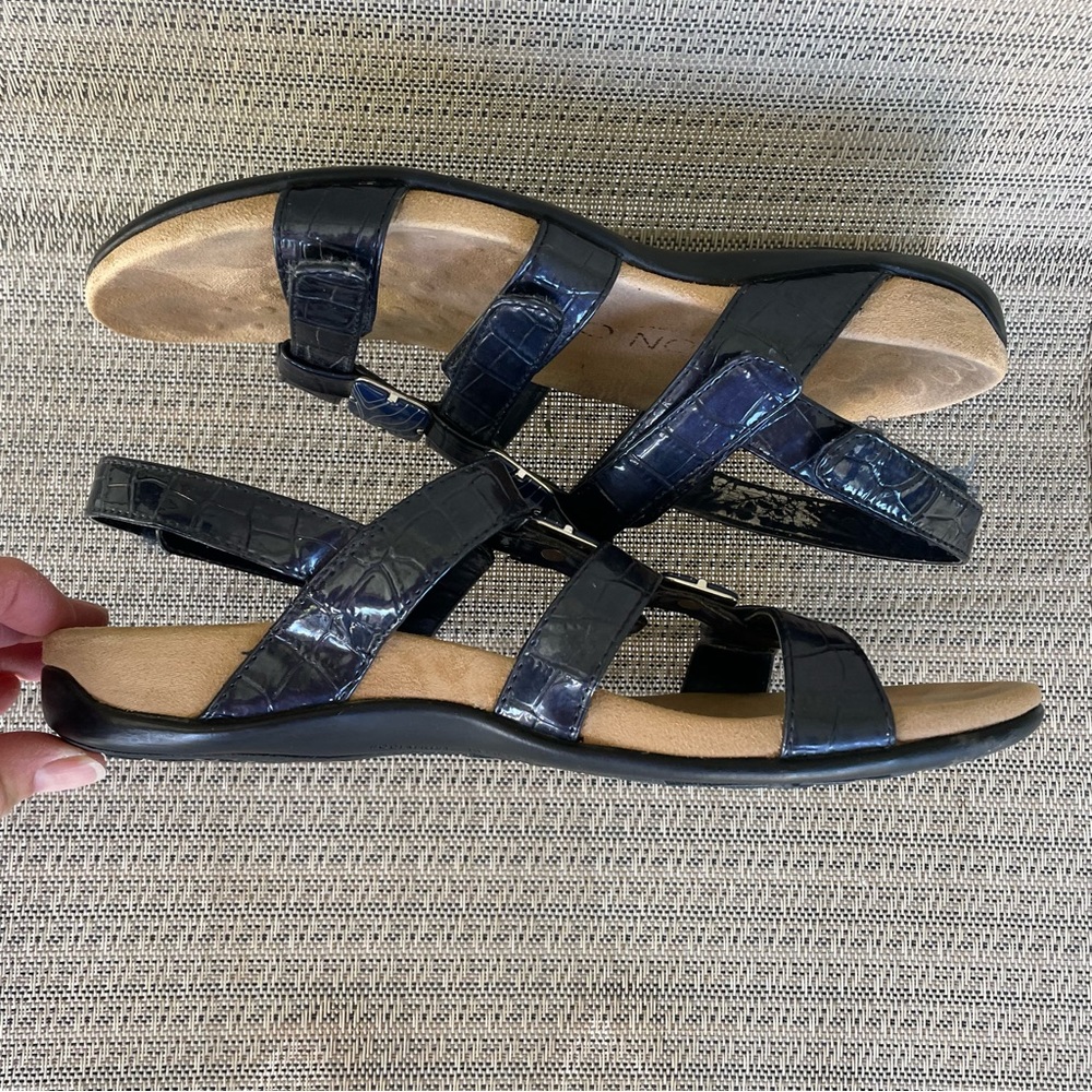 Vionic Amber Navy Back Strap Sandals Orthodic Size 8 - Picture 6 of 9